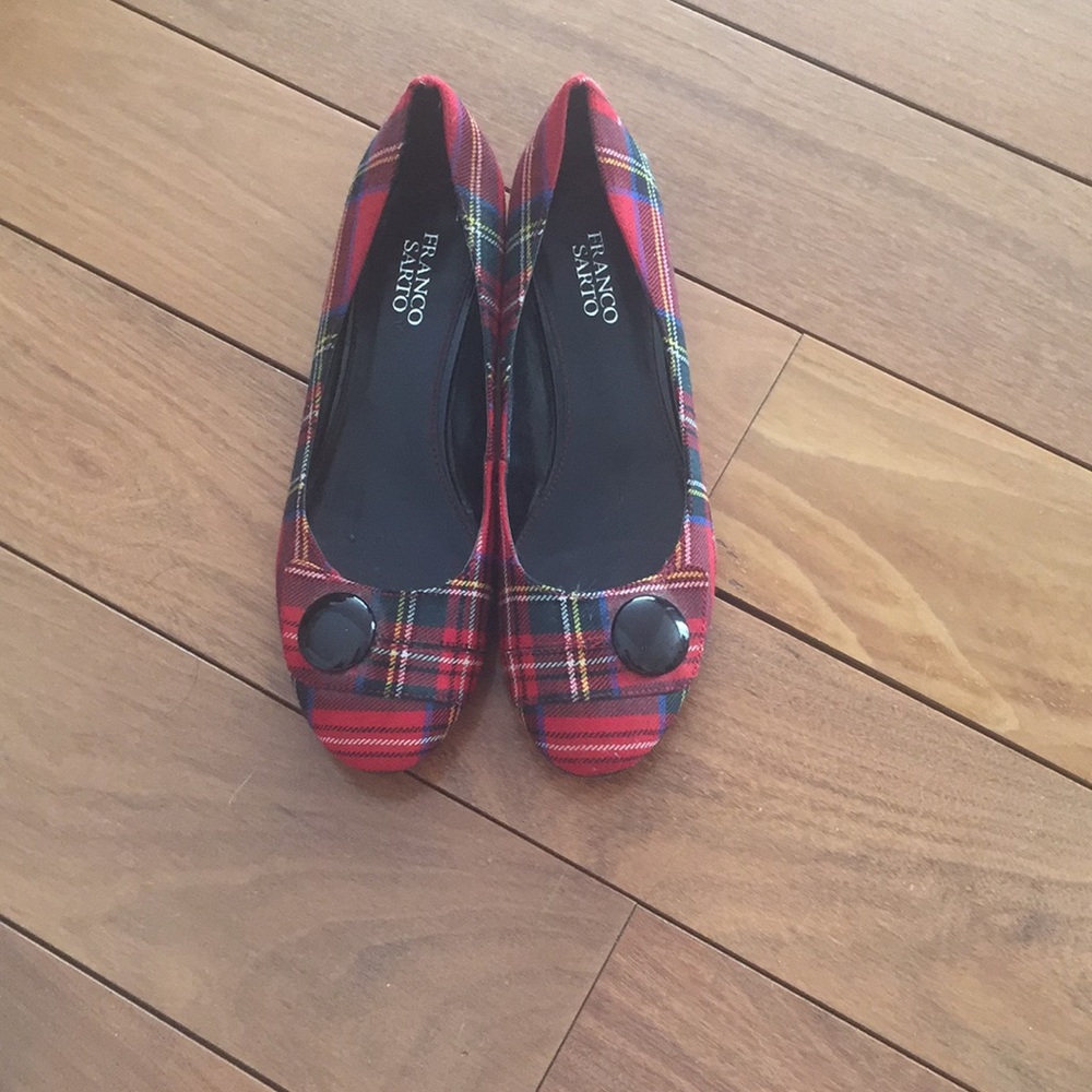 Franco Sarto plaid heels